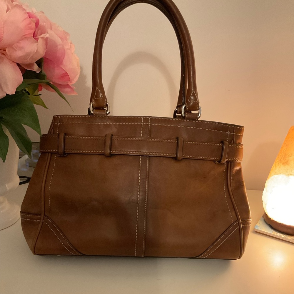 Coach Brown Leather Satchel Structured Design - Picture 4 of 7